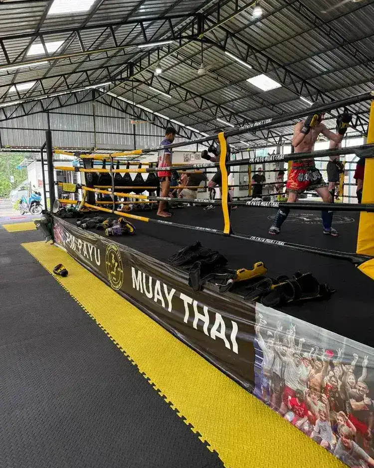 Training ring at PM PAYU Muaythai gym, Koh Samui